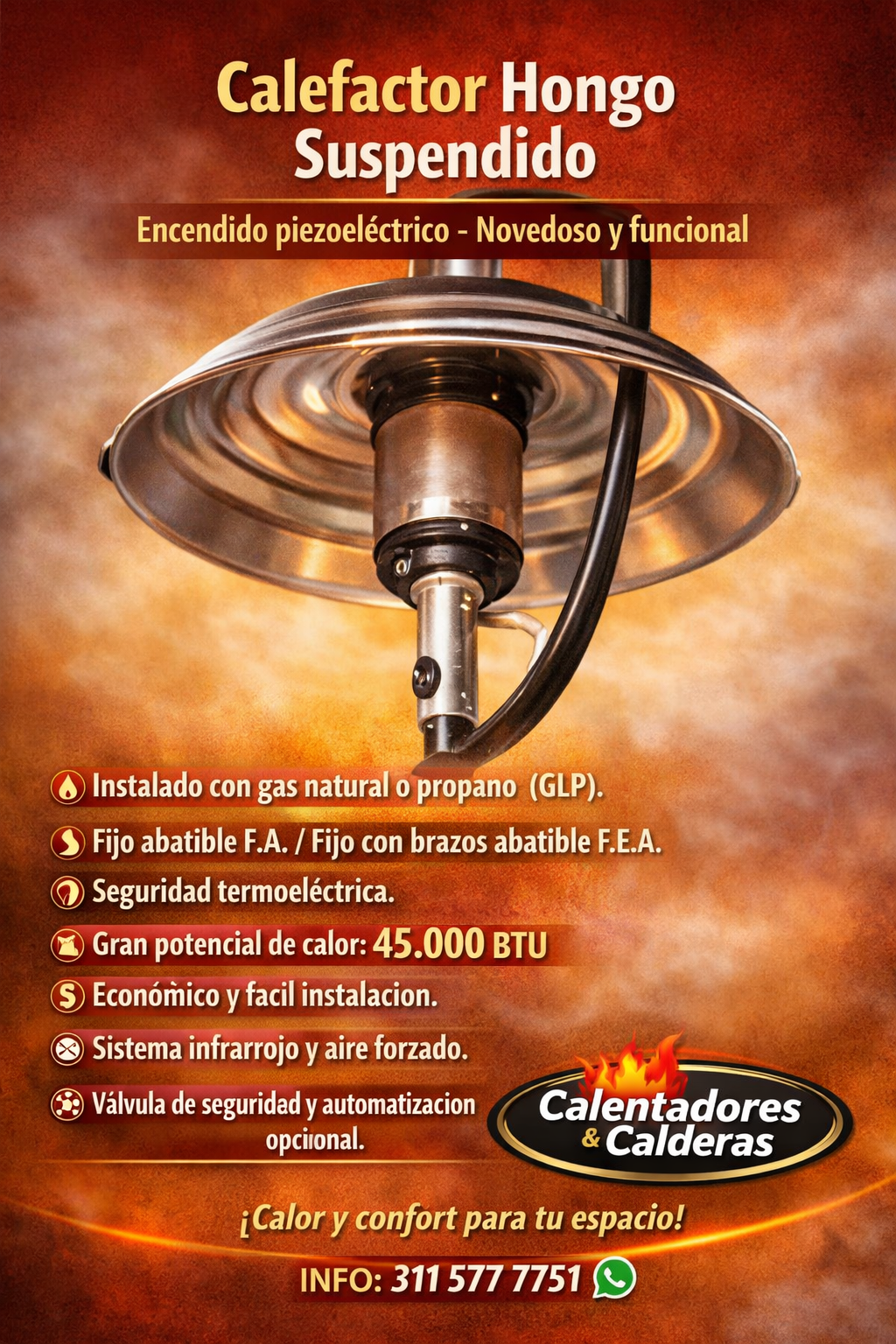 Calefactor Hongo Suspendido